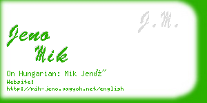 jeno mik business card